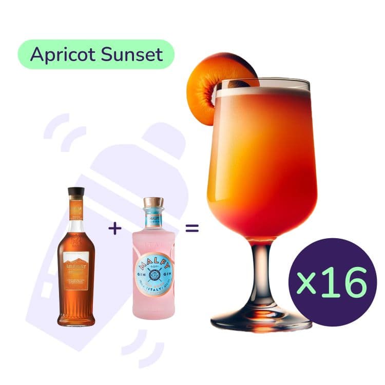 Коктейль Apricot Sunset (набір інгредієнтів) х16 на основі Арарат Apricot