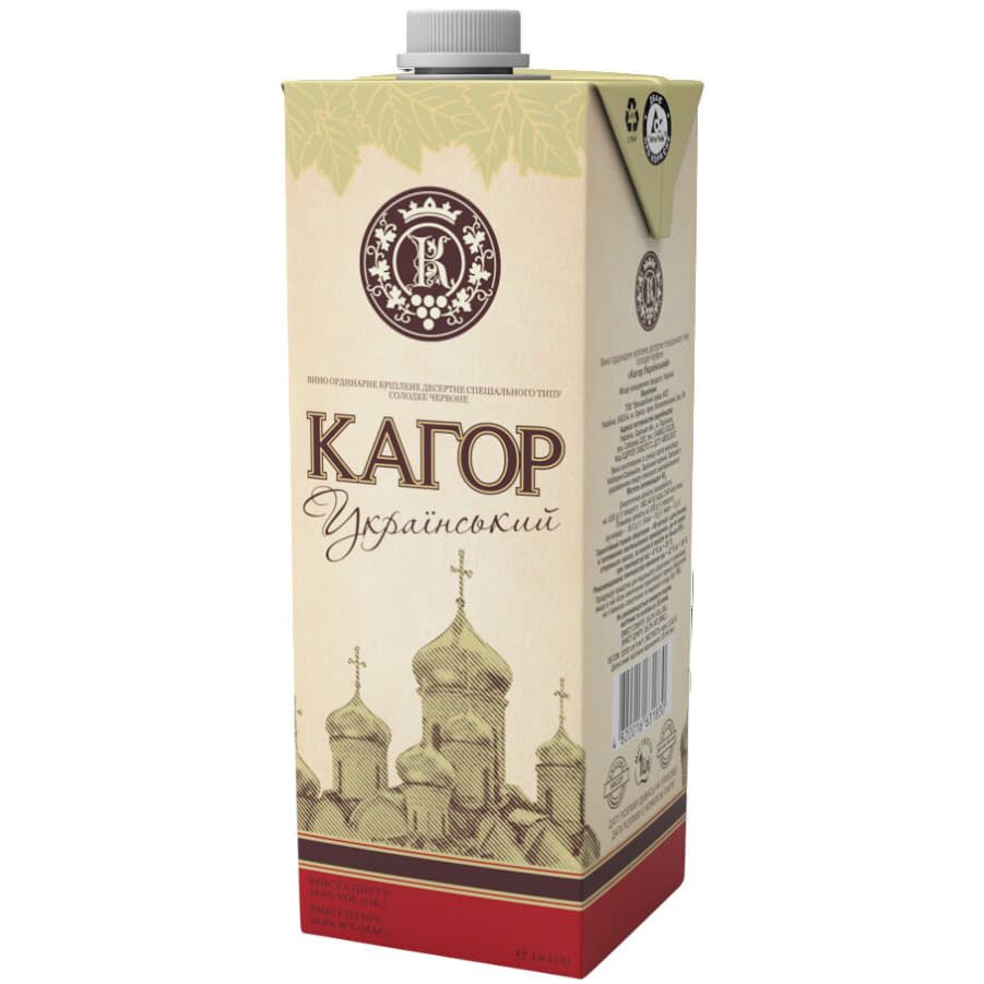 Вино КВЗ Кагор Український десертне солодке червоне 16% 1 л