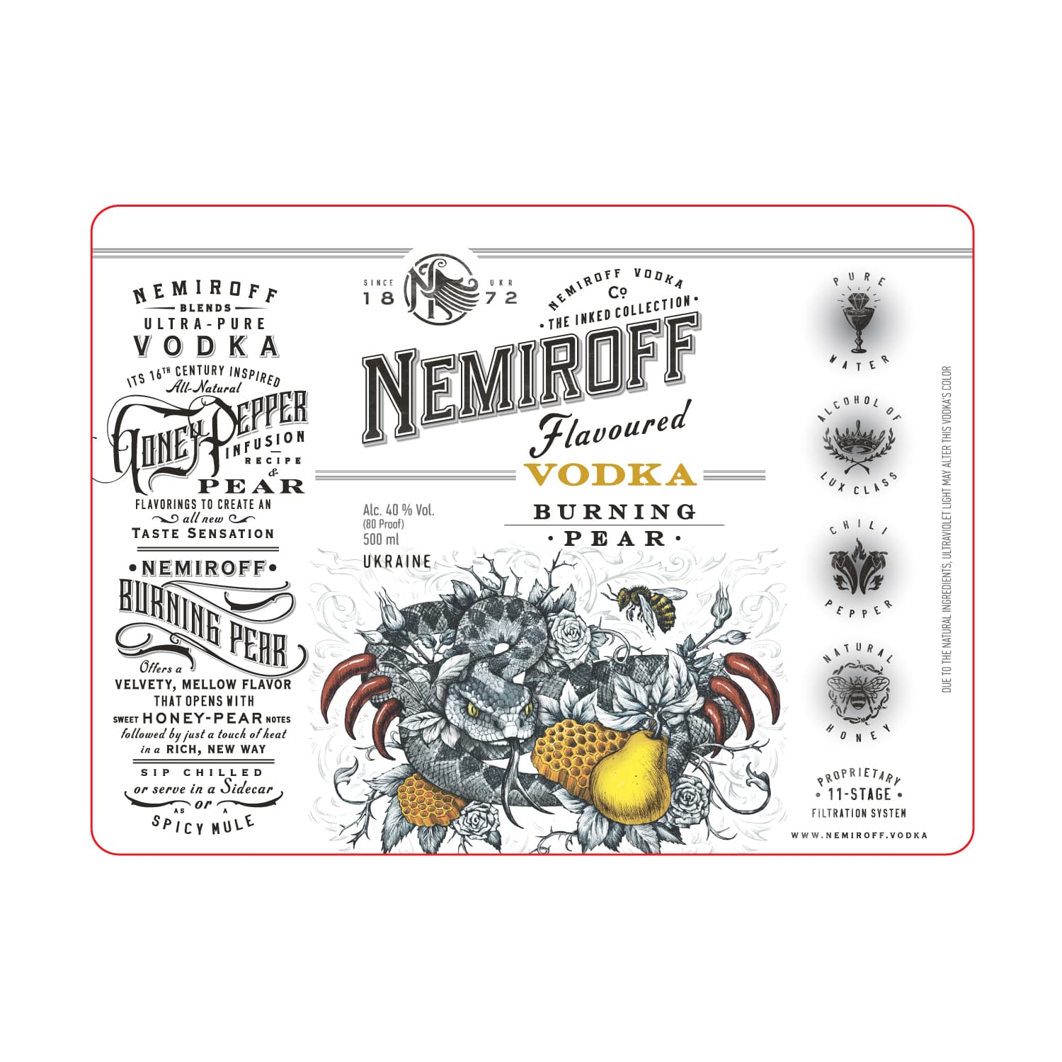 Настоянка Nemiroff Burning Pear 40% 1 л (0.5 л x 2 шт.)