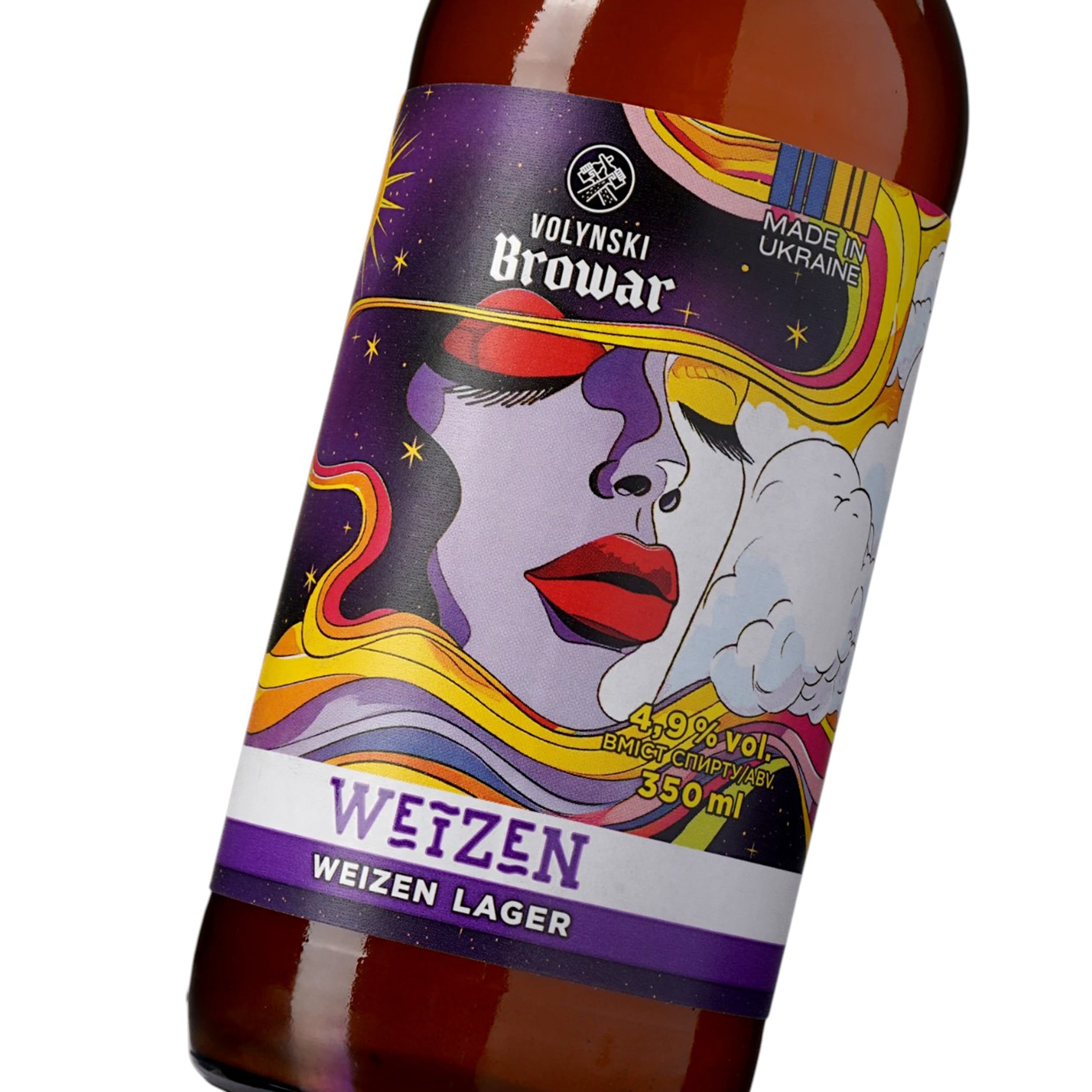 Пиво Volynski Browar Weizen, світле, нефільтроване, 4,9%, 0,35 л