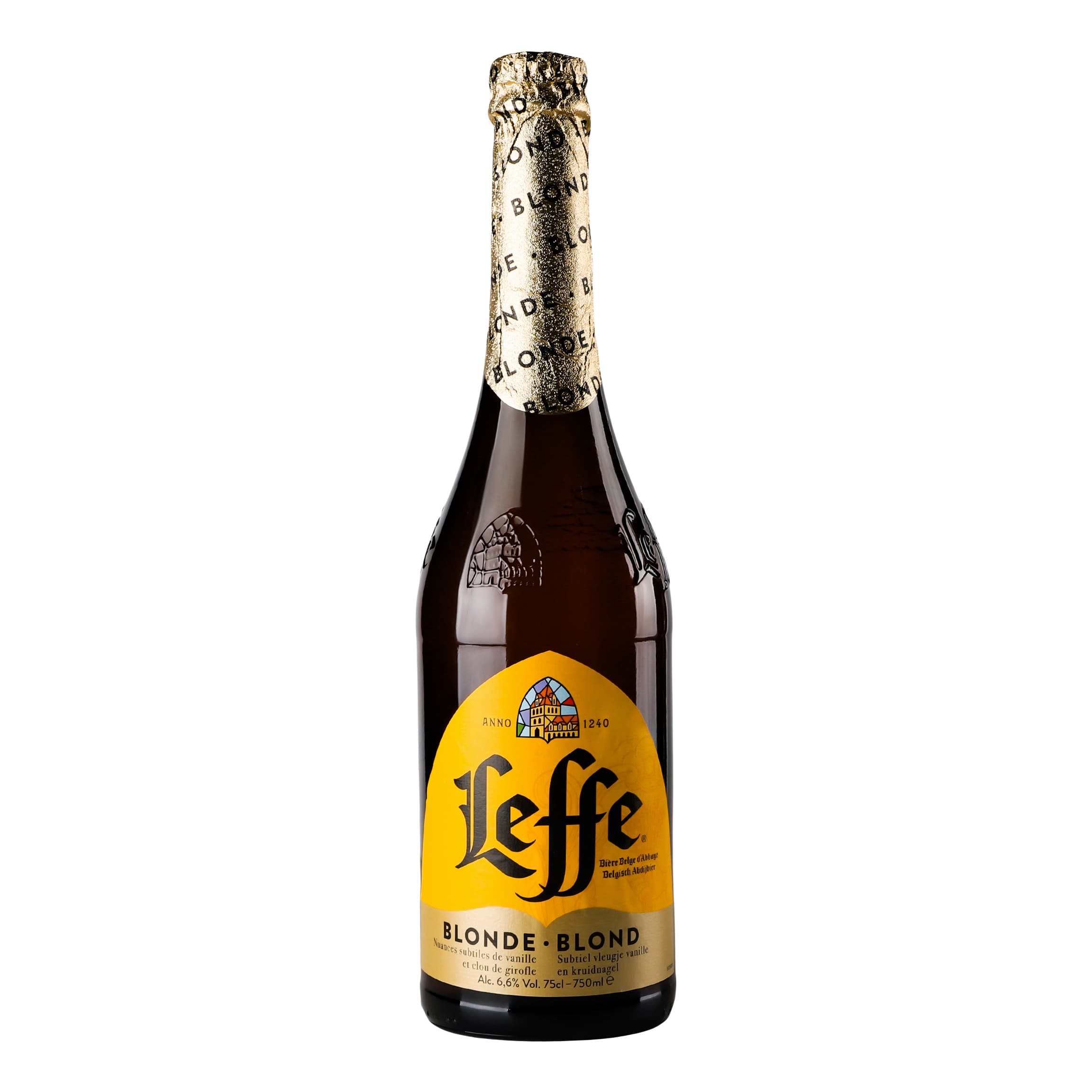 Пиво Leffe Blonde, світле, фільтроване, 6,6%, 0,75 л (639835)