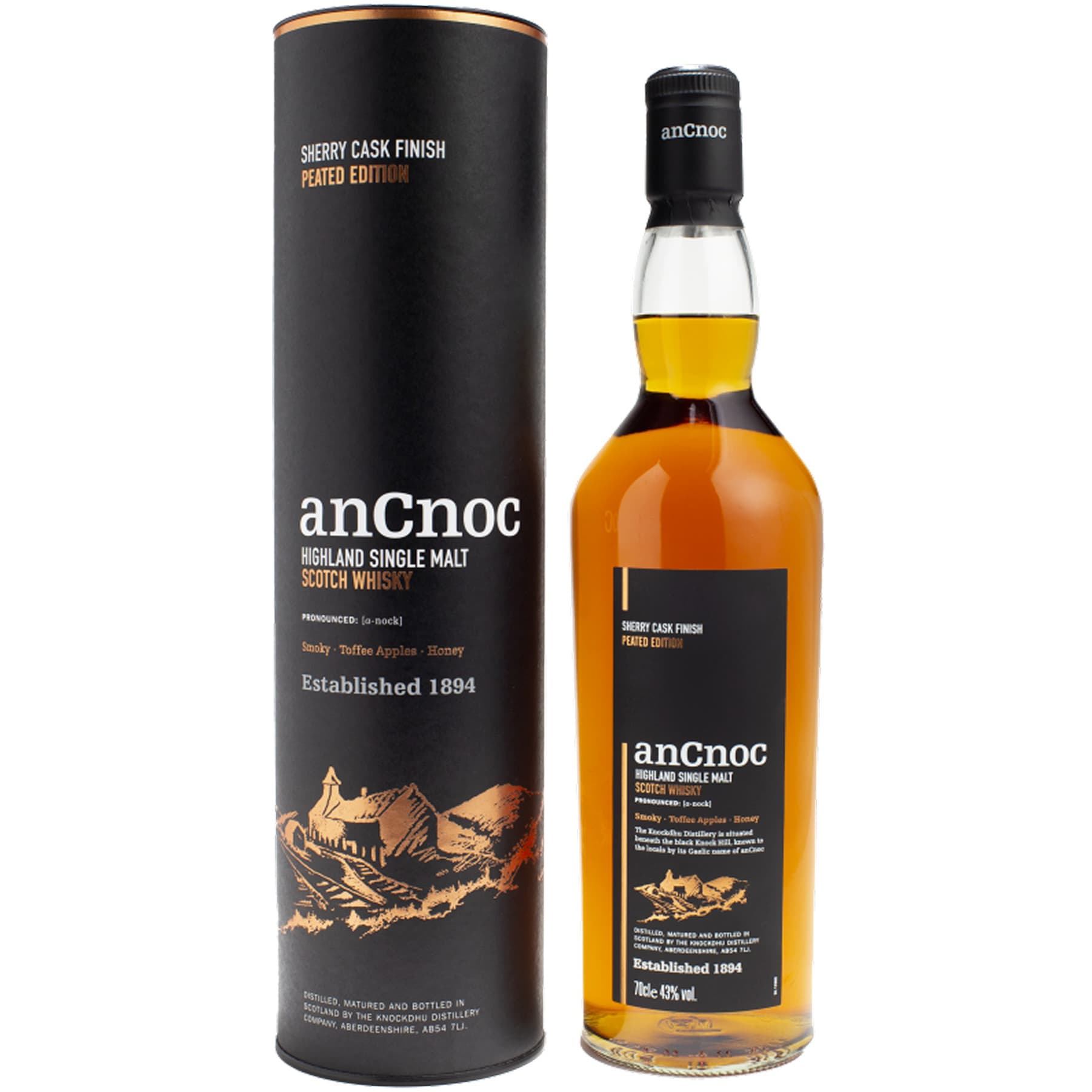 Віскі anCnoc Highland Single Malt в подарунковій упаковці 43% 0.7 л
