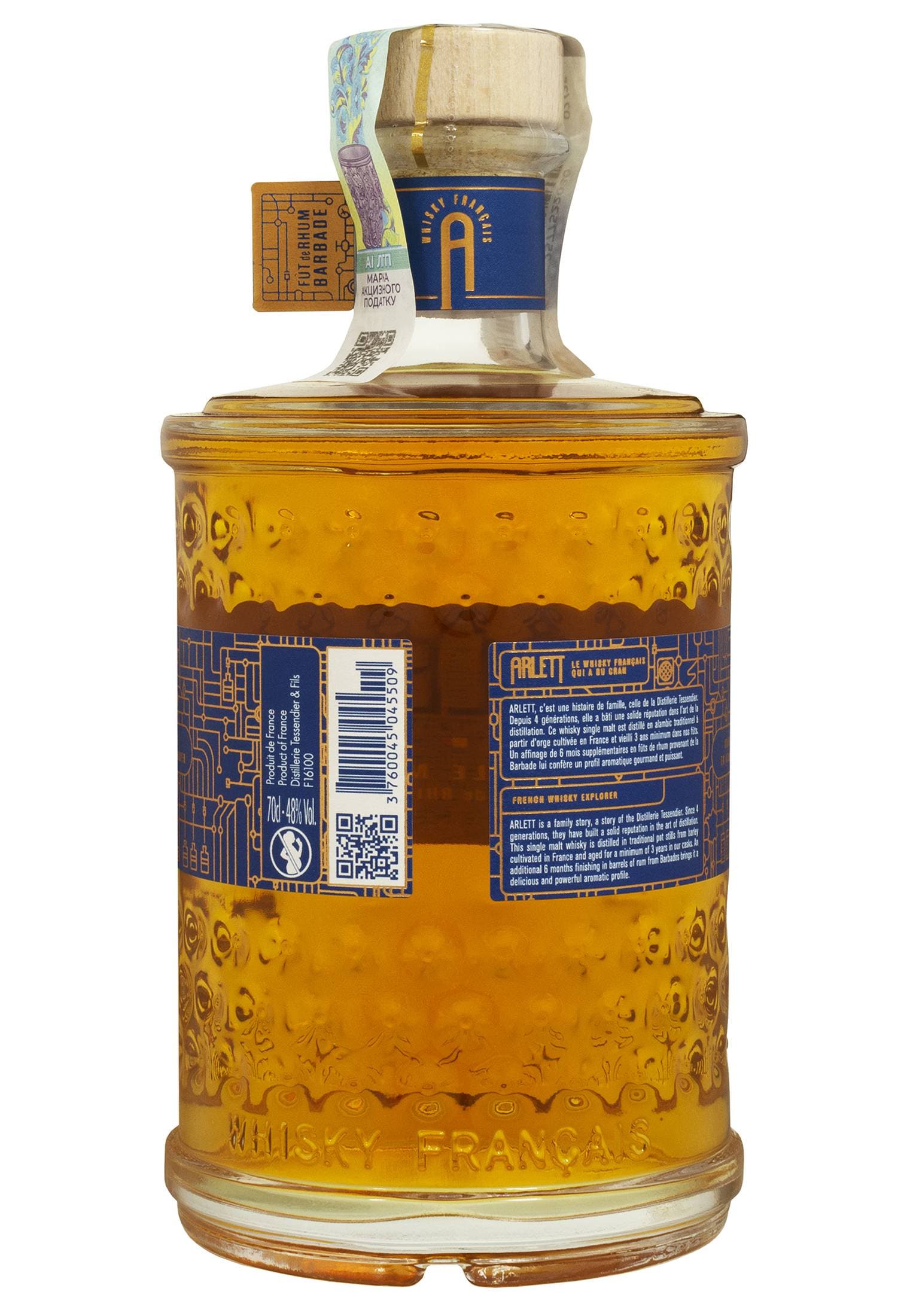 Віскі Arlett Single Malt Finition Fut de Rhum Barbade 48% 0.7 л в подарунковій упаковці