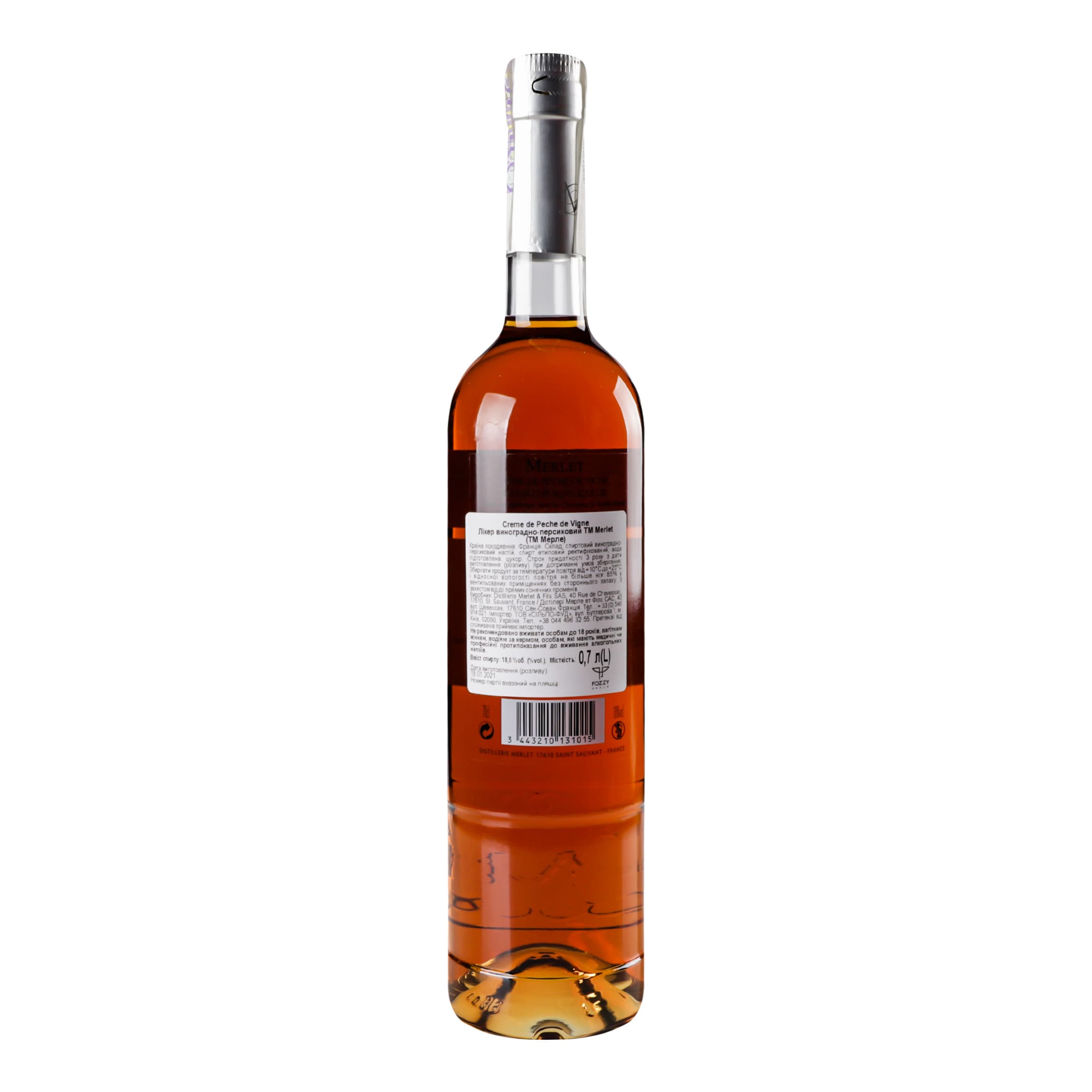 Лікер Merlet Creme de Peche de vigne, 18%, 0,7 л (489022)