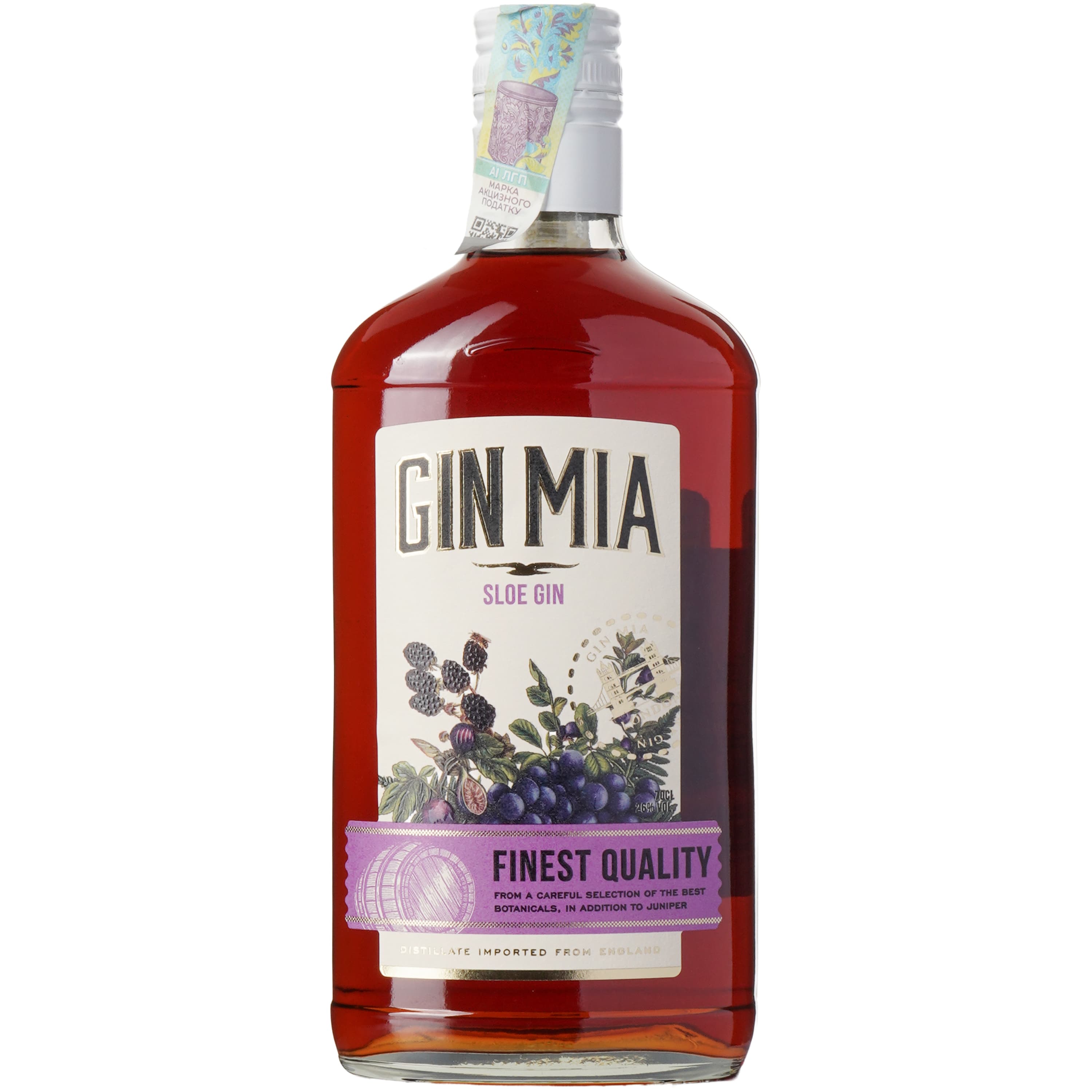Лікер на основі джину Gin Mia Sloe зі смаком терну 26% 0.7 л