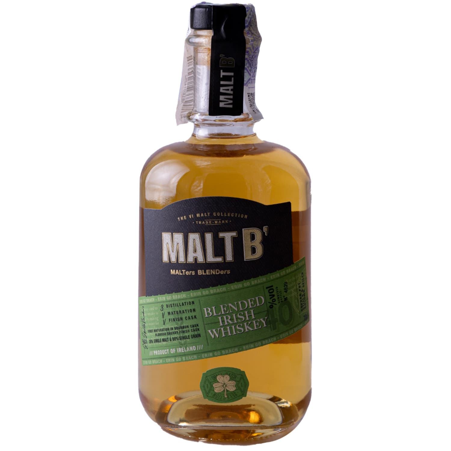 Віскі Malt B Irish 40% 0.7 л у подарунковій упаковці (8425027004039)