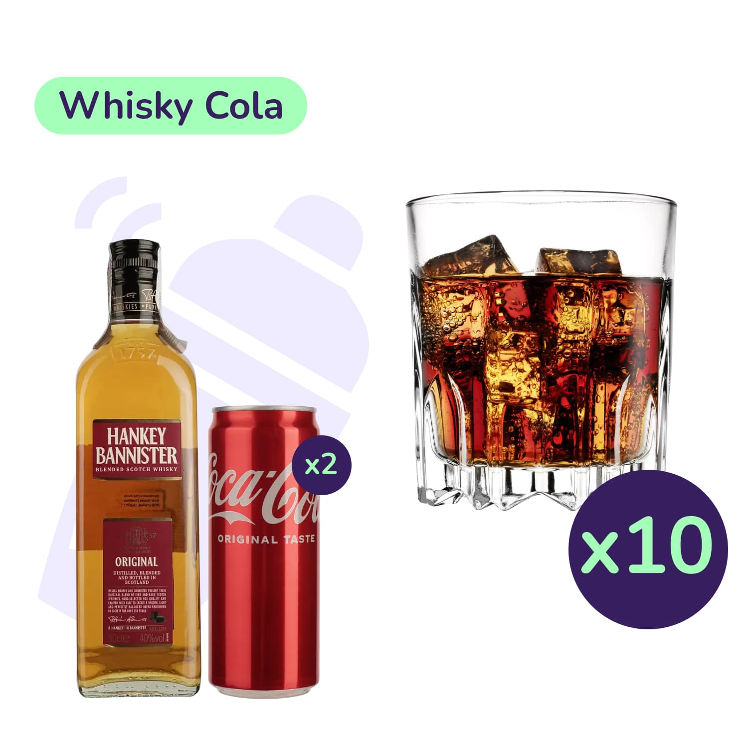 Коктейль Whisky Cola (набір інгредієнтів) х10 на основі Hankey Bannister