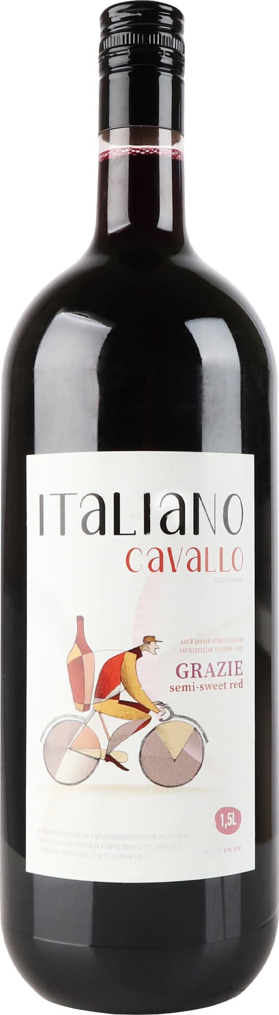 Напій винний Italiano Cavallo Grazie червоний напівсолодкий 1.5 л