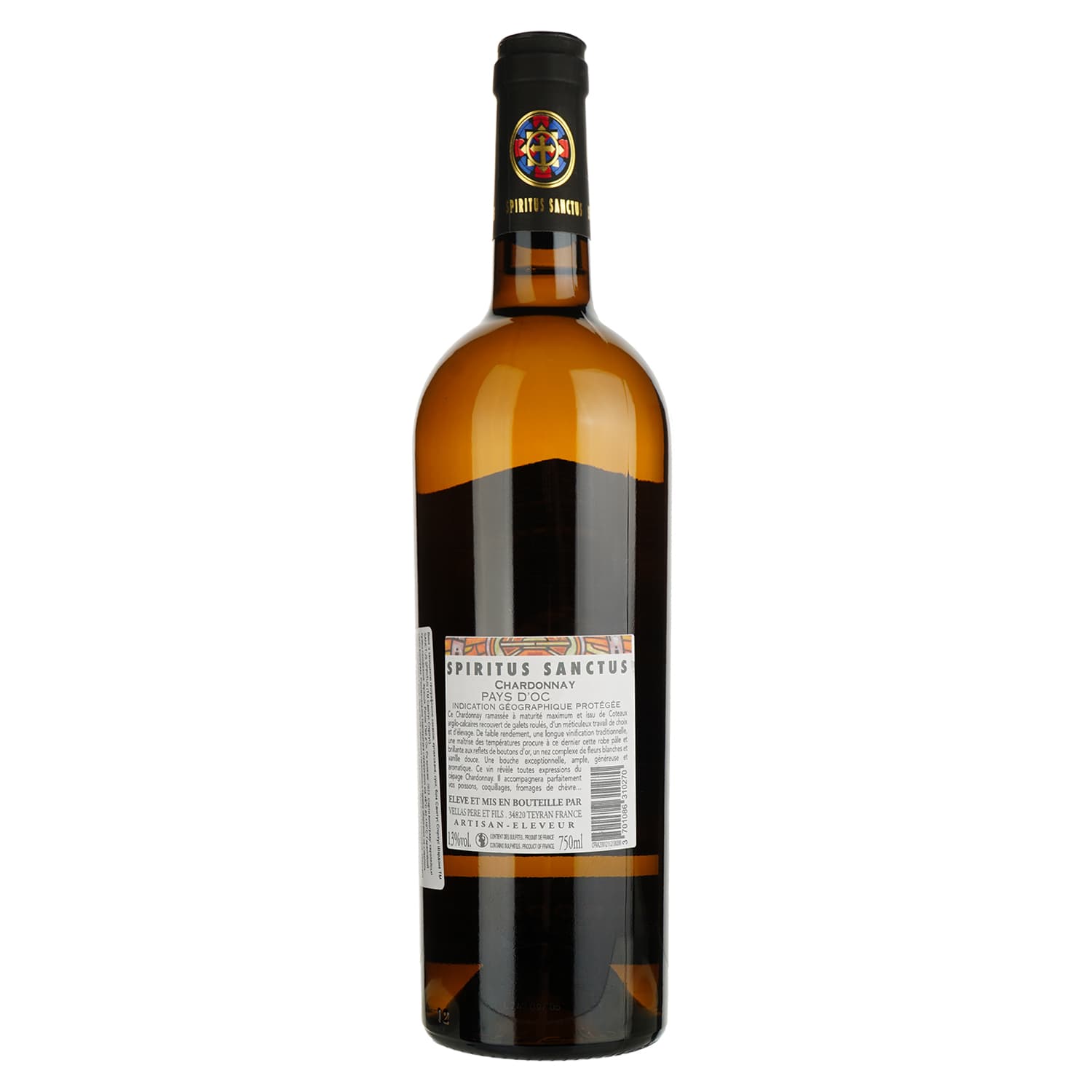 Вино Spiritus Sanctus Chardonnay IGP Pays D'Oc біле сухе 0.75 л