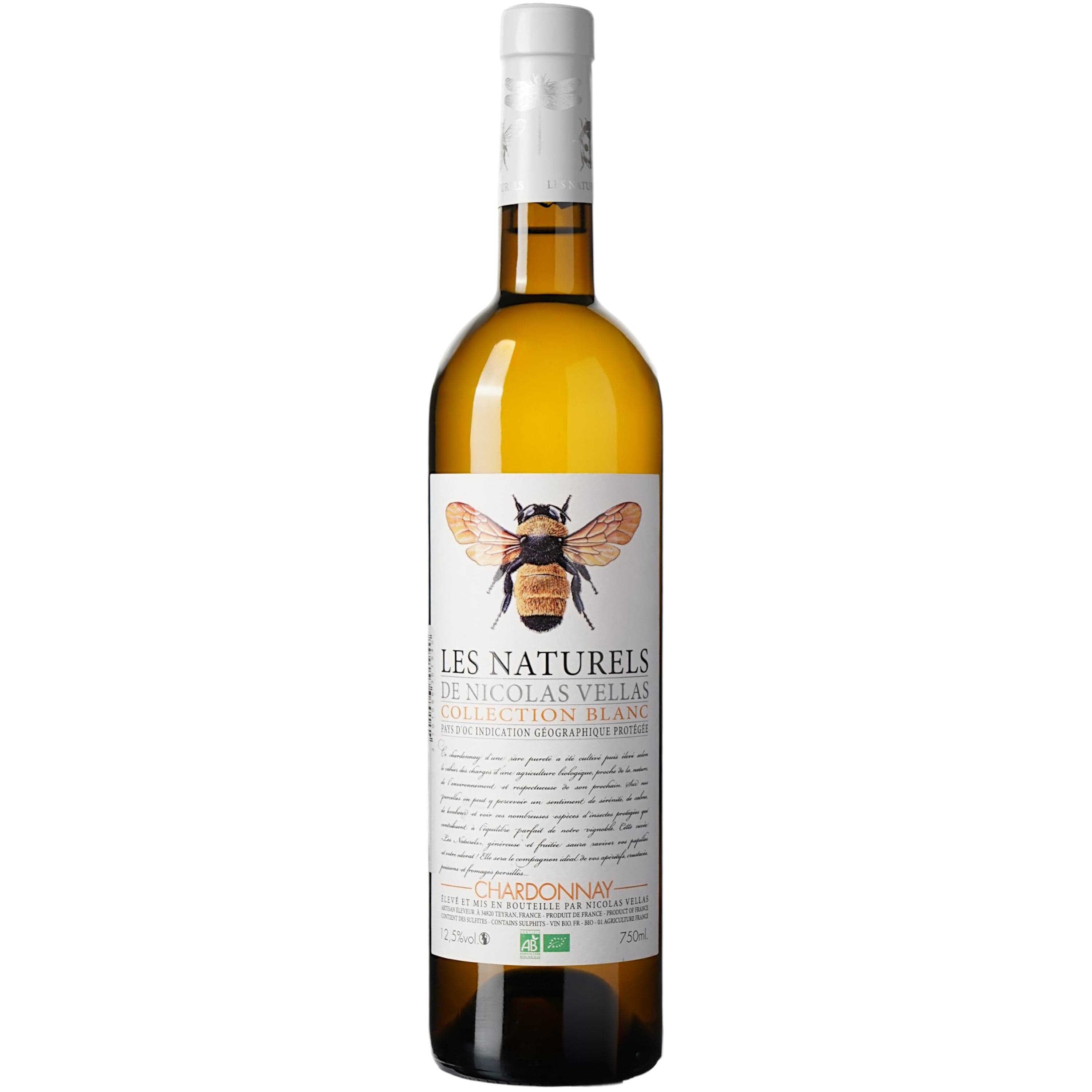 Вино Les Naturels De Nicolas Vellas Chardonnay Bio IGP Pays D'Oc, біле, сухе, 0,75 л