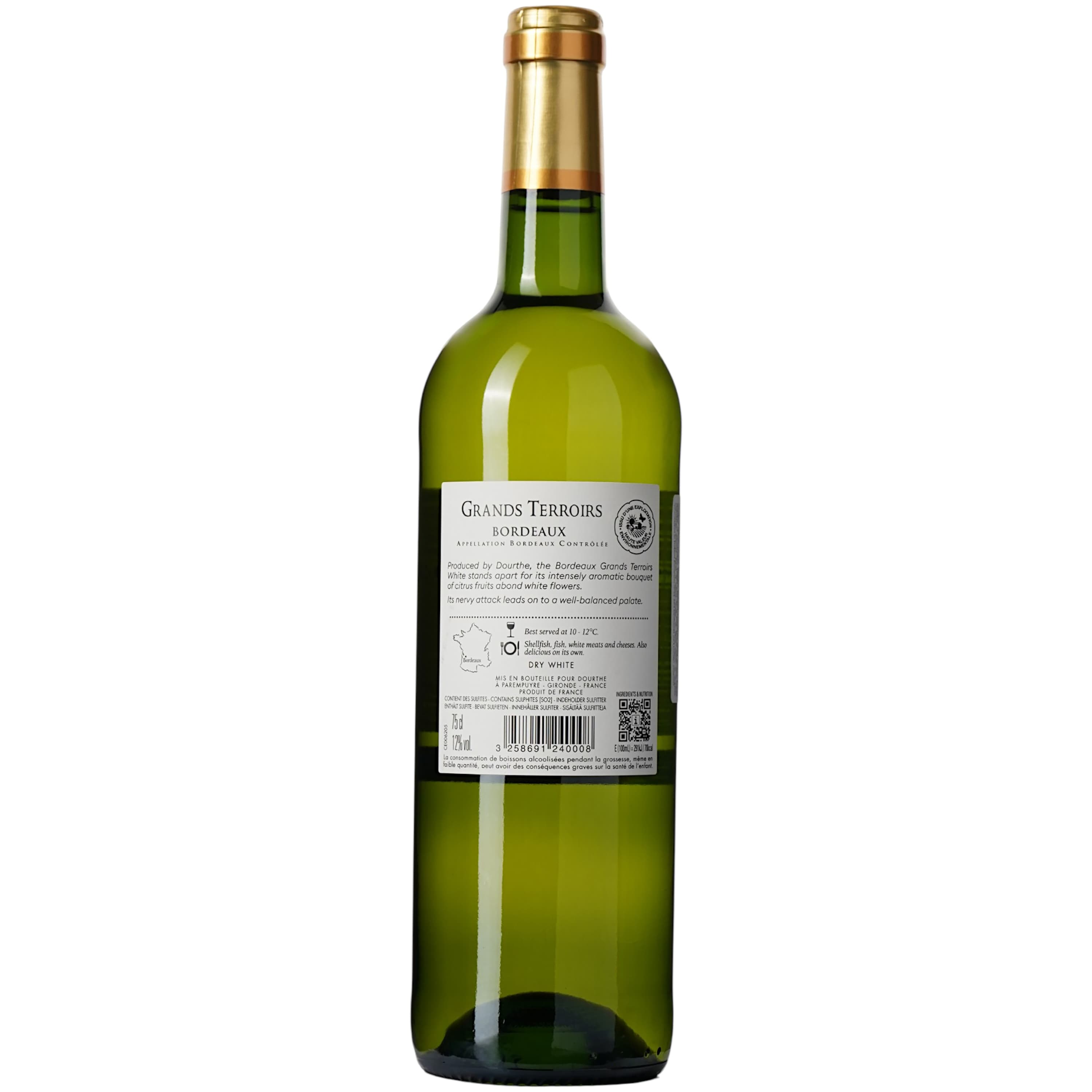 Вино Dourthe Grands Terroirs Bordeaux Blanc, біле, сухе, 11%, 0,75 л