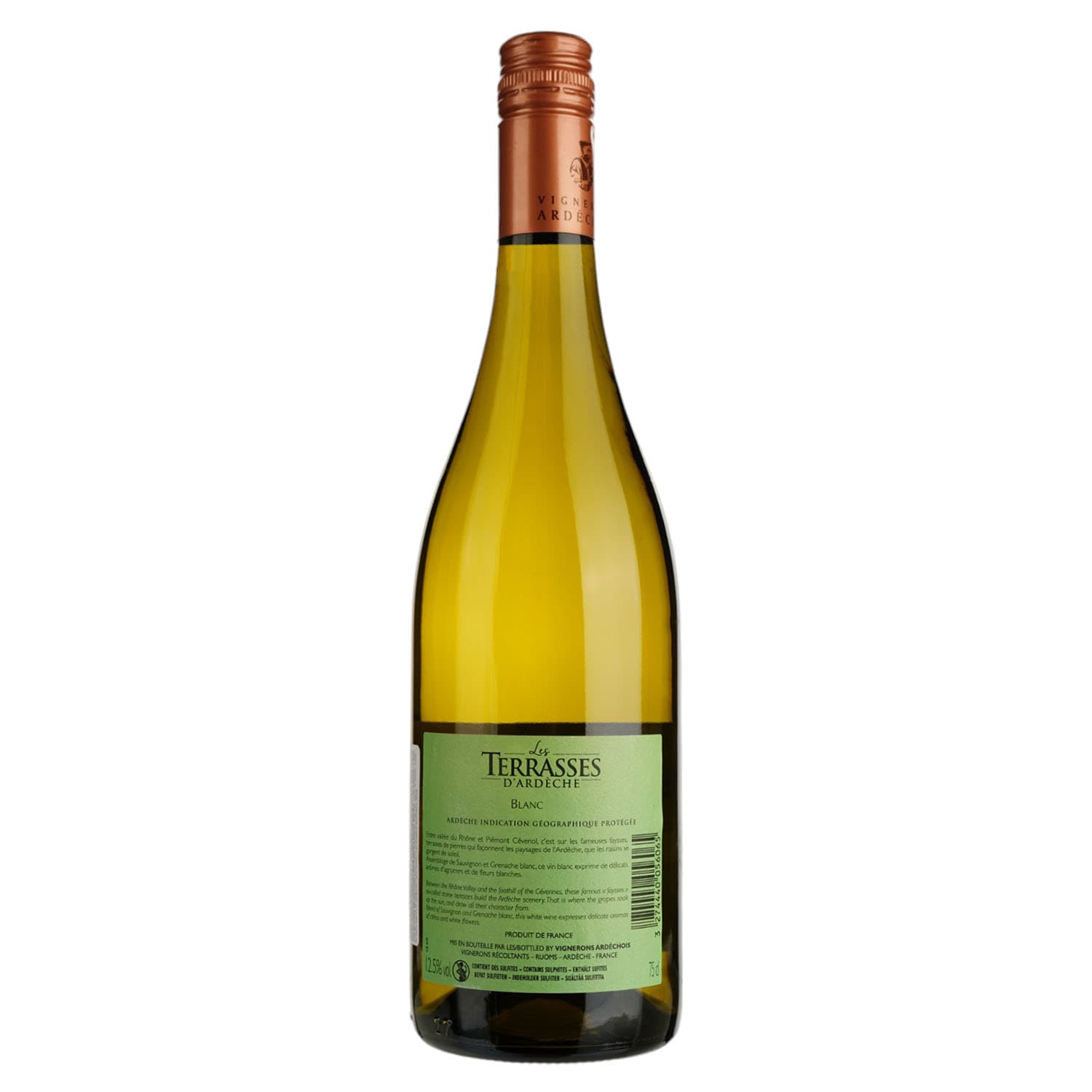 Вино Uvica Terrasses Ardeche, біле, сухе, 12%, 0,75 л