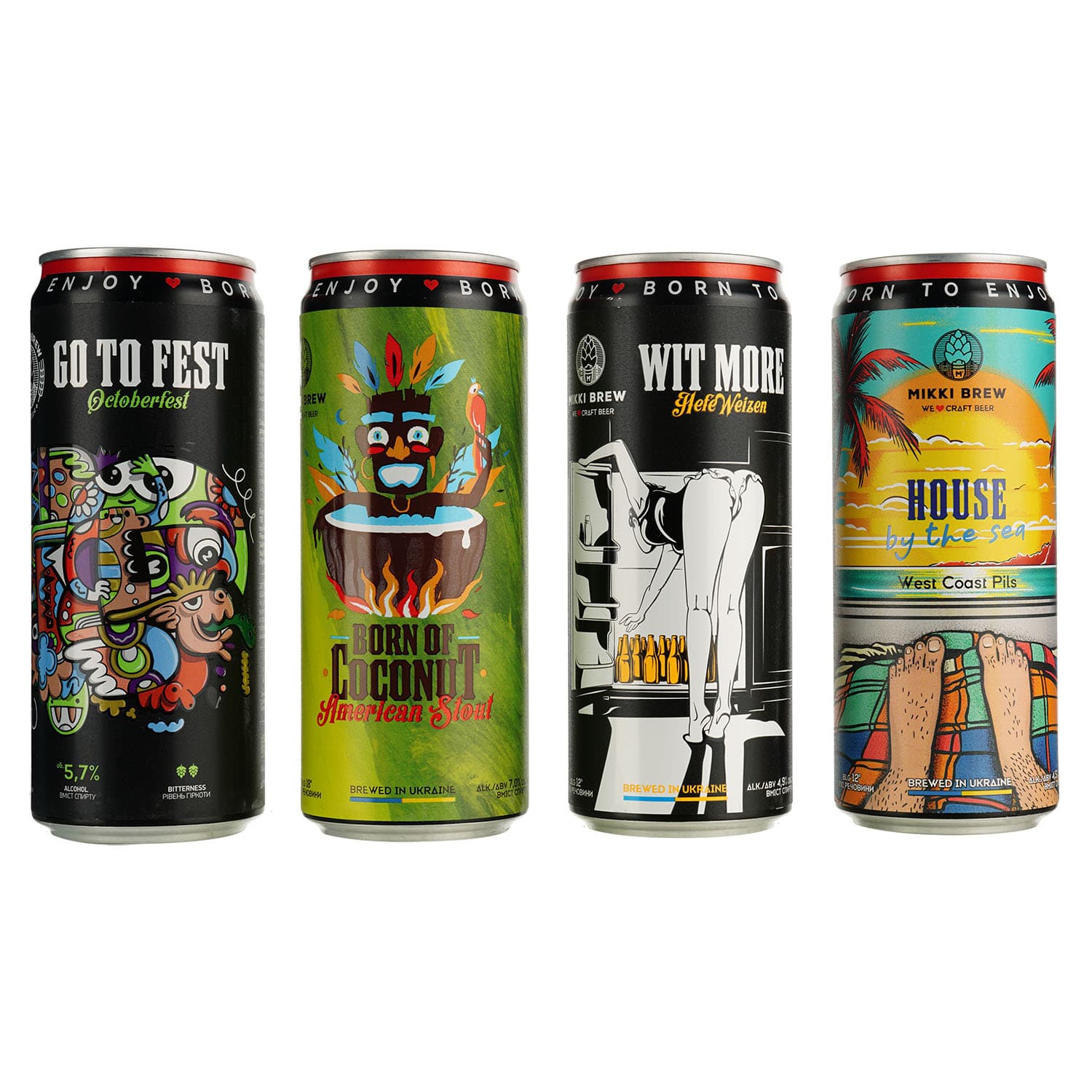 Набір пива Mikki Brew Party Time 4.9-8.5% 3.96 л (12 шт. x 0.33 л)